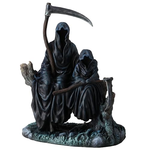 Escultura de Reaper de Resina Pintada a Mano 7.5 pulg