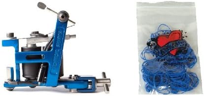 Technical Tattoo Supply Blue Hybrid - Professional Tattoo Machine Plus 100 Blue Rubber Bands