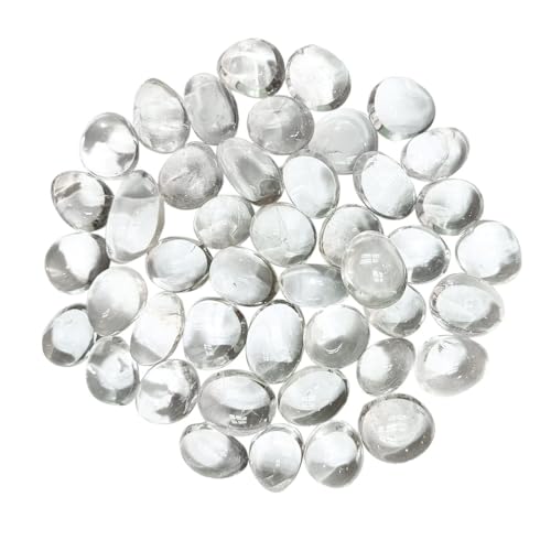 Image of Crystal Clear Quartz Tumble Stone Pebble Tumbled Gemstone for Reiki Healing Vastu Correction Gravels for Aquarium Home Decor Garden Table 100 Gm