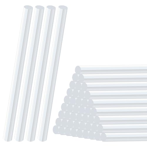 50 Pcs Barras de Pegamento Termofusible 11mm x 200mm, Barras de Pegamento Caliente, Barra Silicona Caliente para Pistola de Pegamentos Calientes, Palos de Pegamentos Transparente DIY Manualidades