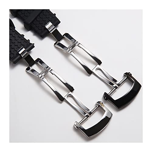 Bracelet caoutchouc 21mm 23mm imperméable compatible montre Chopard texture pneu - 5