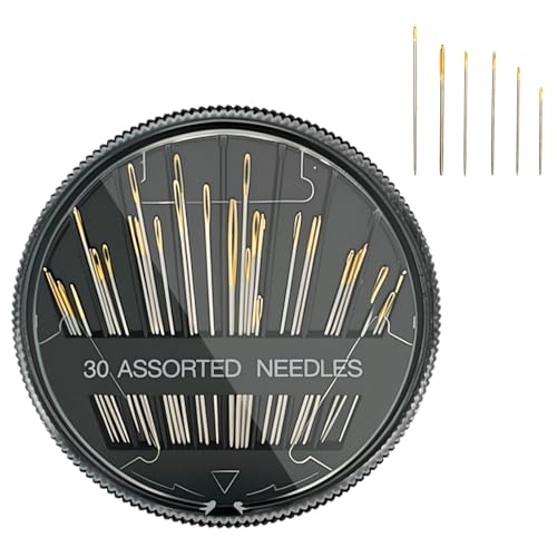 Zeeorymn 30 aiguilles à coudre de haute qualité, aiguilles à coudre à la main, aiguilles à coudre à la main à disque noir pour le processus de couture à la main