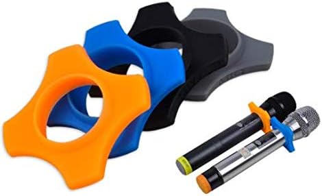 4 PCS Rubber Microphone Anti-roll, Anti-Fall and Anti-Slip Sleeve KTV Microphone Protection Shockproof Ring Microphone Anti-Slip Ring