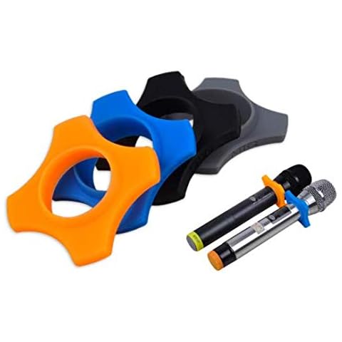 DNHCLL 4 PCS Rubber Microphone Anti-roll, Anti-Fall and Anti-Slip Sleeve KTV Microphone Protection Shockproof Ring Microphone Anti-Slip Ring Cover