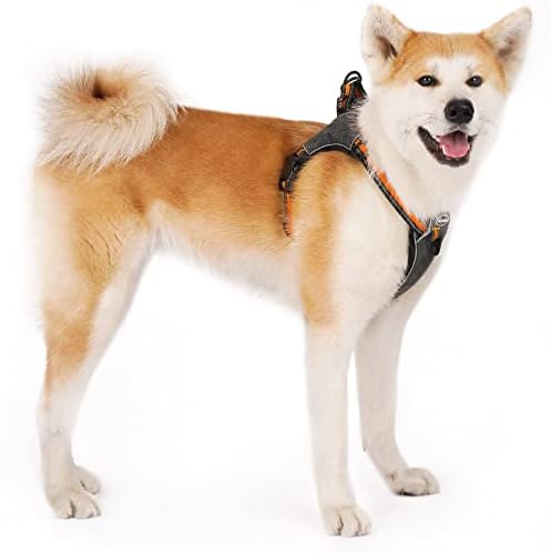 ThinkPet Step in Dog Harness for Large Dogs, Front Clip Dog Vest Harness No Pull Choke Free Escape Proof Dog Halter Harness Padded Breathable Reflective Halter for Large Dogs Training Walking Hiking L