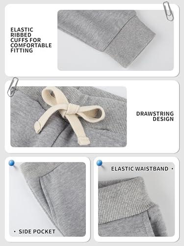 3 Pack Fleece Toddler Boys Sweatpants Kids Joggers Soft Cotton Toddler Boys Girls Sweatpants with Pocket Drawstring3
