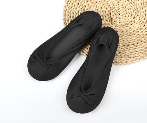 Image of Keyela Women's Ballerina Slippers,Non-Slip Bedroom Slippers Socks | Soft fuzzy slipper socks for ladies Indoor home slippers Cozy sock slippers Ballet Slippers