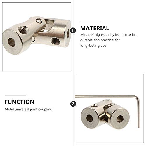 VILLCASE 5Pcs Junta Universal Acoplamento Conector de Motor de Acoplamento de Eixo de Metal para Bar