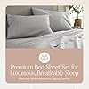 100% Organic Cotton Sheets Twin Size - GOTS Certified Organic Bed Sheets with Deep Pocket 500 Thread Count and Cozy Sateen Weave Gets Softer with Each Wash - Luxury 3 Piece Set (Gray, Twin)