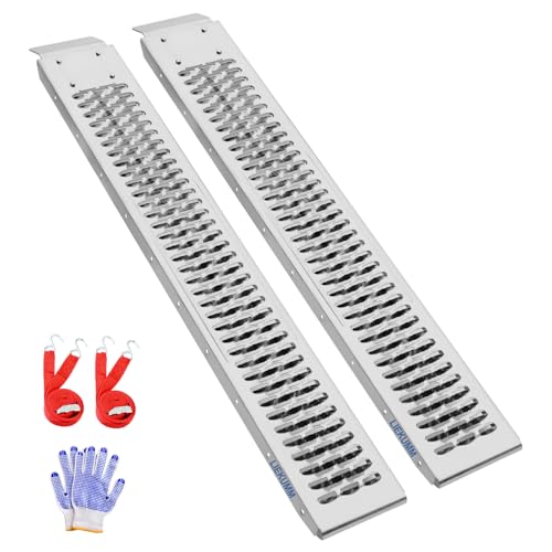 LIEKUMM 2 x 153 cm Heavy Duty Van Ramps, 440 kg Capacity Motorcycle Loading Ramps for Motorbike, E-Bike, ATVs, UTVs, Tractor, Lawnmower