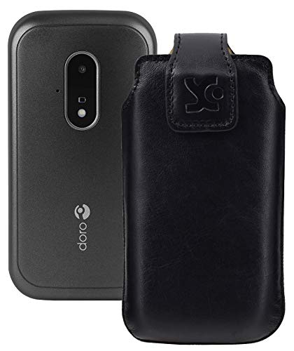 Housse Doro Leva L20 Suncase noir, étui de protection en cuir antichoc