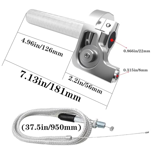 Image of Motorcycle Throttle Assembly,7 /8 inch Quick Twist Throttle Grips with Throttle Cable Aluminum Alloy Universal for CRF KLX SSR TTR 110 125 150 250cc Dirt Pit Bike ATV Mini Bike