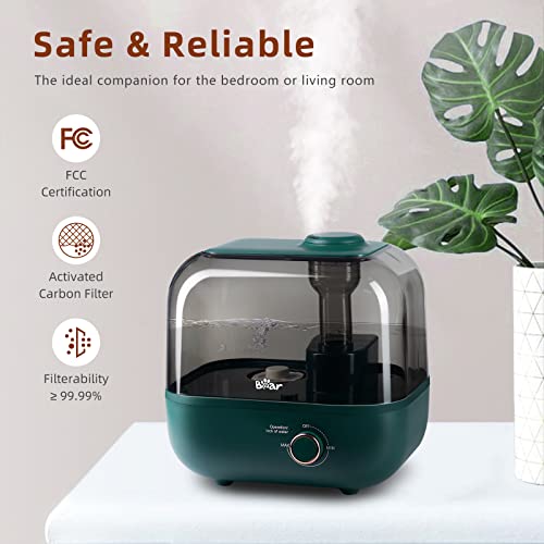 Oxycute BEAR 5L Top-Füllung Luftbefeuchter, 28dB Ultraleise für Babys und Pflanzen, 35 Stunden Laufzeit, Mit Aromatherapie-Tablett, 360° Dehbarer Dampfdüse, Automatischer Abschaltung - Image 8