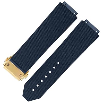 HiCycle2 Orologio Band Sostituzione per Hublot Big Bang Luna Rossa Cinturino in gomma Cinturino orologio 25 * 19MM (Blu & Oro)