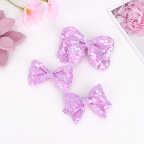 Pinzas para cabello moño brillante púrpura 3 unidades miniatura 6