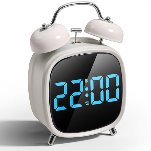 PiKaPiKaP Réveil numérique, Alarme puissante pour Les Gros dormeurs, Horloge de Table numérique LED avec Affichage de la température, 2 alarmes, Fonction...