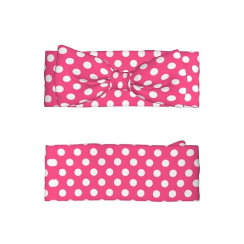 Bright Pink Polka Dot Print Baby Girl Bows Headbands Baby Girls Newborn Headbands Infant Toddlers 0-6 Months2