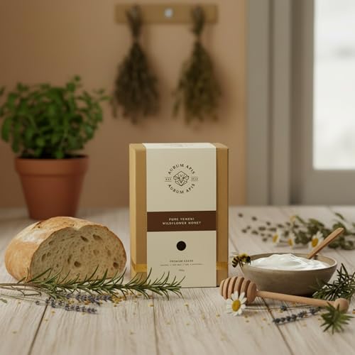 Image of Aurum Apis Raw Yemeni Wildflower Honey, 100% Raw Unfiltered Pure Honey, Hand Harvested Organic Honey, Non-GMO, Rich in Nutrients & Energy Source, Respiratory Relief, Certified Thick Honey - 500g Honey Jar