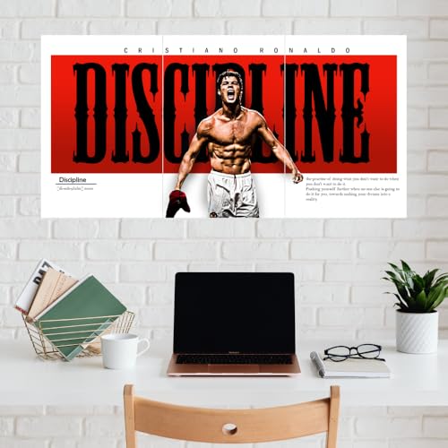 Image of Good Hope - Footballer Ronaldo Split Poster - Football Player Motivation Wall Art Soccer Football Player Motivational Design Paintingfor boys Bedroom living room Home GYM Sports gaming Office Men wall decoration (12x18 Inch posters without frame framed)