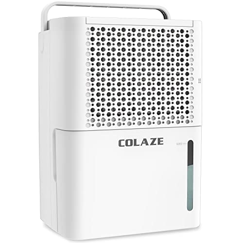 2000 Sq. Ft 25 Pints Dehumidifiers for Home or Basements with Drain Hose, COLAZE Dehumidifiers for Large Room with Auto or Manual Drainage, 24 Hours Timer, 0.66 Gallon Water Tank, Auto Defrost, Dry Clothes Continuous Drain Functions