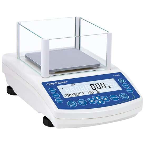 Cole-Parmer Precision Toploading Balance with LCD, 600g x 1mg, Internal Calibration