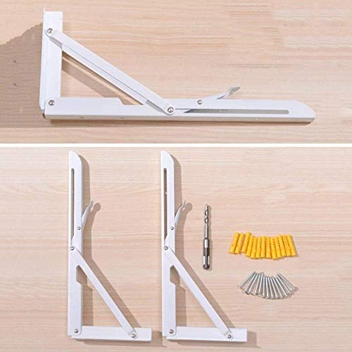 Table pliante murale en bois LUNEZY 90x30 cm avec support métal - 7