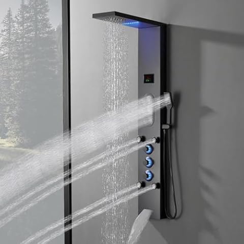 Bathfinesse Black Shower Panel System Cover