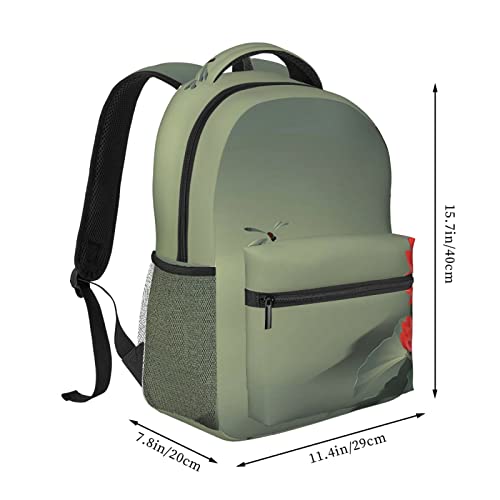 Sac à dos ordinateur portable fleur de lotus noir grand format style décontracté