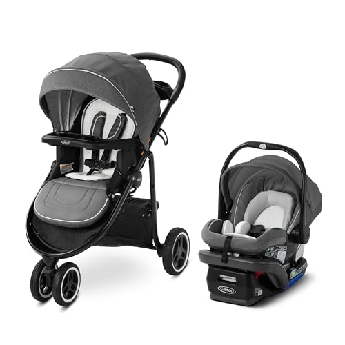 Graco Modes 3 Lite Platinum Travel System with Adjustable Reversible Seat, One Hand Fold, Lightweight Frame, and SnugRide SnugLock 35 DLX Infant Car Seat, Wit