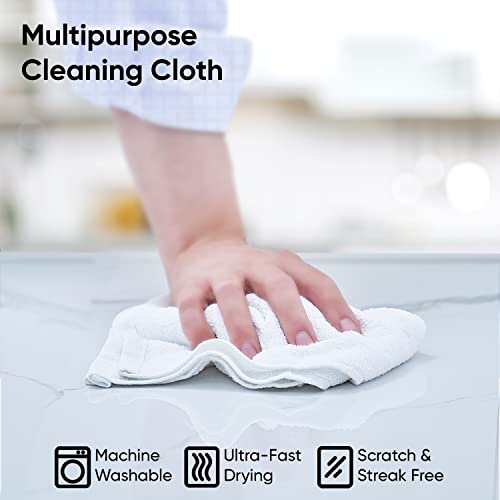 Superio Terry Cloth Rags White Washcloths 100% Cotton 12" Cleaning Cloths, Kitchen Towels, Facial Washcloth, Spa Cloths, Hand Towel, Small Lint Free Rags For Multi-Purposes (6 Pack) #TOP4