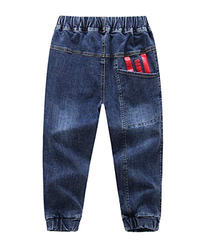 Naber Kids Boy' Fashion Elastic Waist Denim Pants Slim Fit Jeans Age 11-12 Years Blue #TOP4