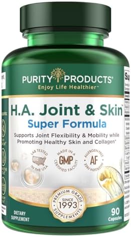 Purity Products H.A. Joint and Skin Super Formula Biocell Collagen w/Hyaluronic Acid Supports Healthy Joint Flexibility, Healthy Synovial Fluid, and Joint Lubrication – 5-Loxin – 90 Capsules (1)
