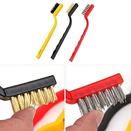 BLAGO 3 Pc Mini Wire Brush Set Brass, Nylon, Stainless Steel Bristles - Multi Utility | Wire Brush for Cleaning | Wire Brush for Removing Rust | Wire Brush Cup | Wire Brush Brass | Wire Brush Set | 2