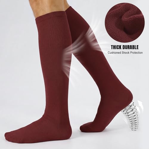 Image of XZQTIVE Baseball Softball Socks and Baseball Softball Belt Combo Set Knee-High Soccer Socks for Kids Youth Adult