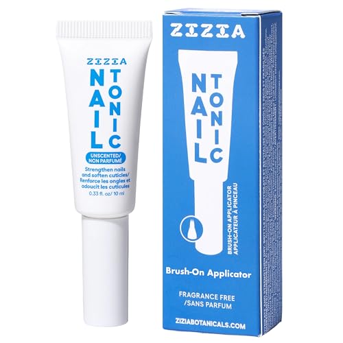 Zizia Unscented Nail Tonic – Nourishing Nail and Cuticle Oil with Squalane, Rice Protein, and Jojoba – Clean, Vegan, Cruelty-Free, Fragrance-Free Formula – Travel Essentials - 0.33 fl oz (10 ml)