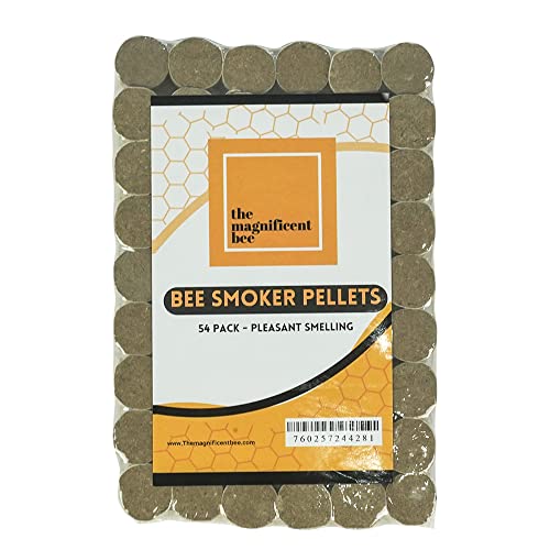 The Magnificent Bee Smoker Pellets, 54 Pack, Natural Hive Beekeeping and Beekeeper Accessories for Honey Bees, Clean and Natural Burning, Pleasant Smell for Outdoor Use | USA Brand