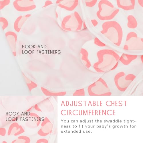 Image of DRESHOW BQUBO 3 Pack Newborn Baby Swaddle Blanket with Hats Infant Adjustable Velcro Swaddling Wraps with Bear Ears Cap for 6-12 Lbs Newborns & 0-3 Months Girls Boys
