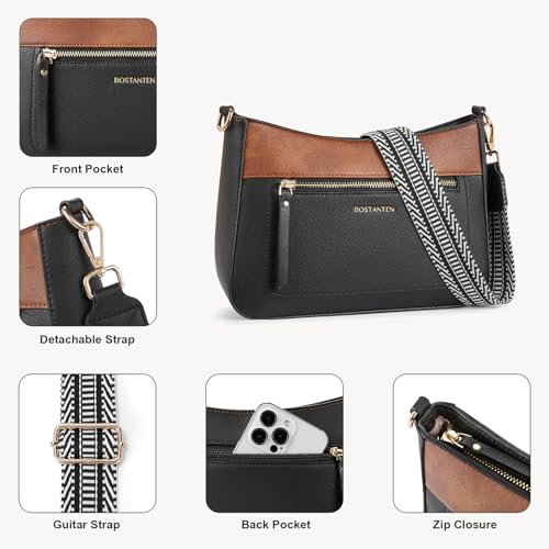 Image of BOSTANTEN Crossbody Purses for Women Medium Shoulder Bag Quilted Handbags with Zipper Pocket