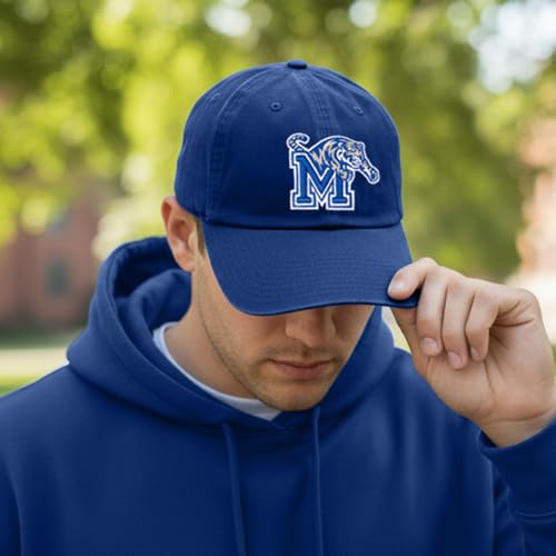 Gorra bordada University of Memphis azul ajustable miniatura 5