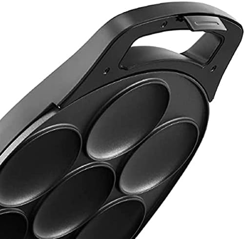 Holstein Housewares HH-09037017B Non-Stick 6-Section Multi-Food Maker-Arepas, Mini Pancakes, Corncakes and More, Bakelite, Matte Black