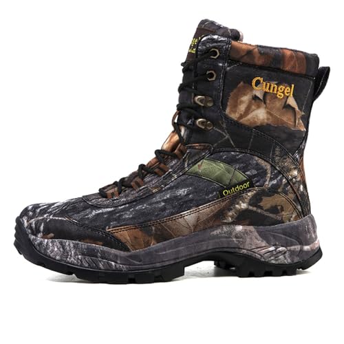 Image of Camo Hiking Boots for Men Waterproof Slip-Resistant Durable Breathable Hunting Boots for Men Perfect for Outdoor Activities Mens Hunting Shoes Heavy Duty Camouflage Boots