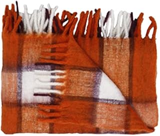 Amazon Brand - Umi Acrylic Throw Blanket, 50 x 60 Inch, Warm & Cozy Decorative Throw Blankets with Tassels, Fancy Throw Blankets for Couch, Textured Solid Soft Knit Blanket , Orange