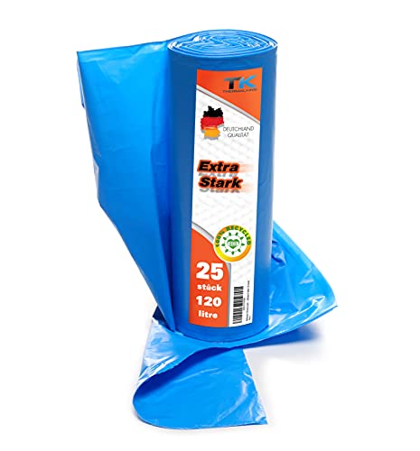         Bolsas basura grandes 120 litros – Bolsa de basura industrial (25 bolsas)       