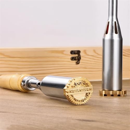 ACRSIKR Branding Iron for Wood, Adjustable-Temperature Metal Branding Tool, Durable Wood Burning Stamp, Logo Stamp for Leather Meat Burgers