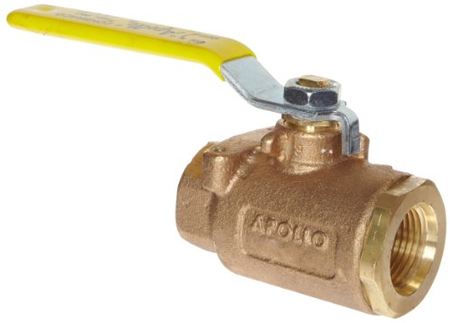 Apollo 77-900 Series Bronze Ball Valve with Actuator Mounting Pad, Two Piece, Inline, Lever, 1" Straight Thread Female