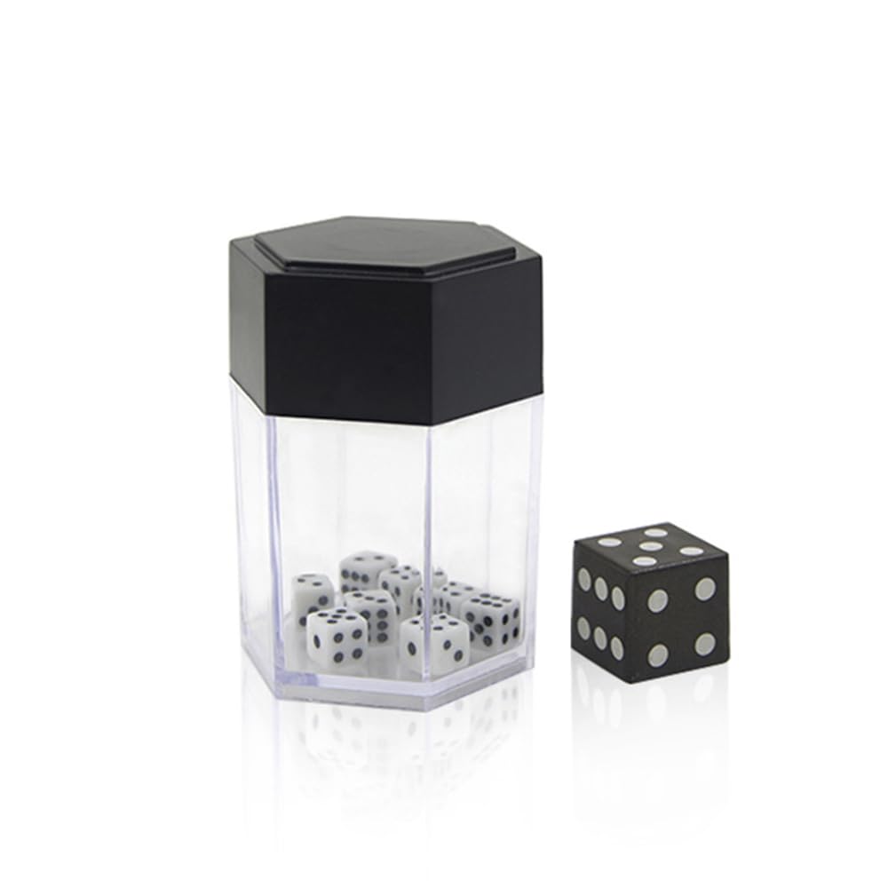 Explode Explosion Dice Easy Magic Tricks Big to Small Dices Magic Prop Novelty Funny Toy Close-up Performance Joke Prank Toy (Black)