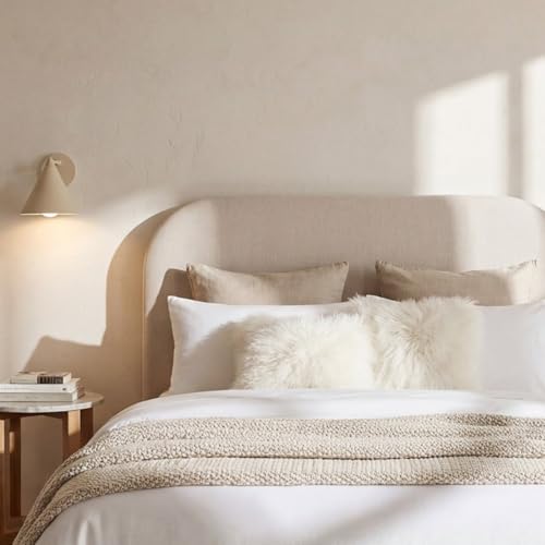 KLAST Cabecero de Cama, Duncan, tapizado, Beige, 120 x 165 cm