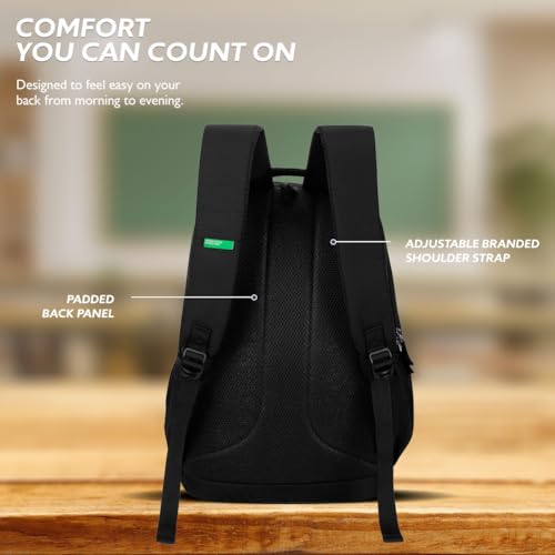 Image of United Colors of Benetton Unisex High-School Backpack LEGEND | 3-Compartment | Large Capacity Bag with Airmesh Padding | Backpack for School Girls and Boys | 28L Capacity