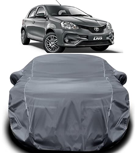 Image of Etios Liva Car Cover Waterproof /Etios Liva Car Cover /Etios Liva Car Cover Waterproof and Dust Proof with Triple Stitched Fully Elastic Ultra Surface Body Protection (Grey Look)