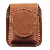 BESTonZON Leather Lighter Case with Magnetic Buckle, Cowhide Handcrafted Pouch Holder, Belt Pouch Wa